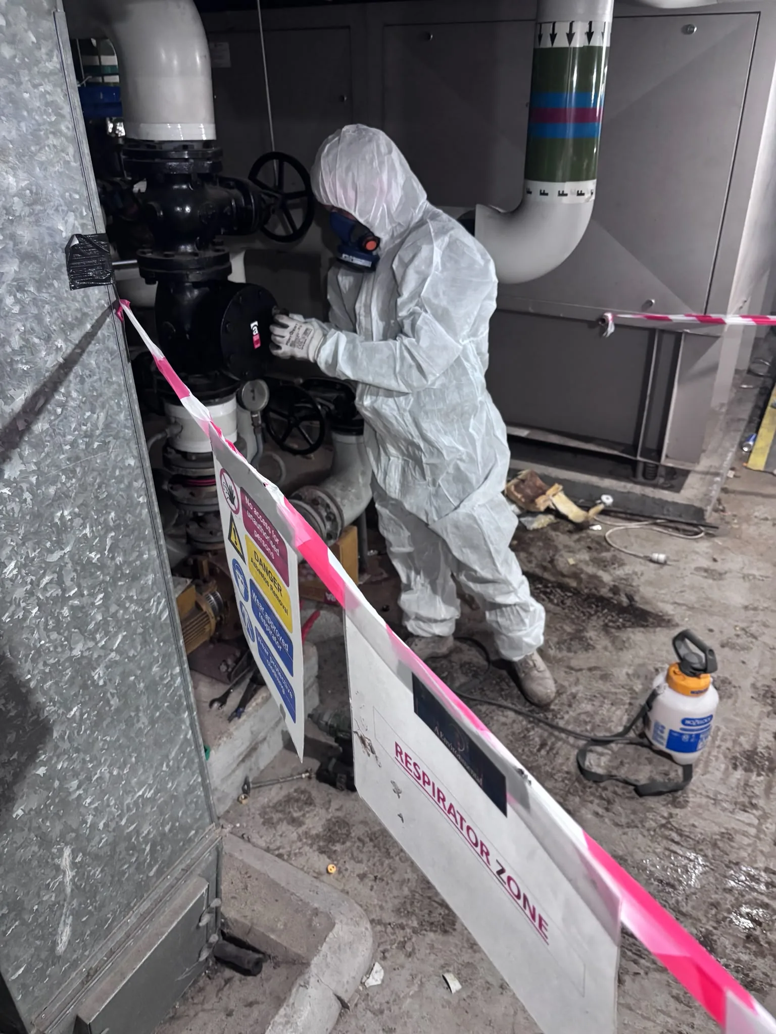 Asbestos artex removal from concrete soffit in Chingford